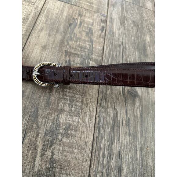 Talbots Women's Brown Gold Tone Genuine Leather Buckle Belt Size Small - Picture 5 of 5